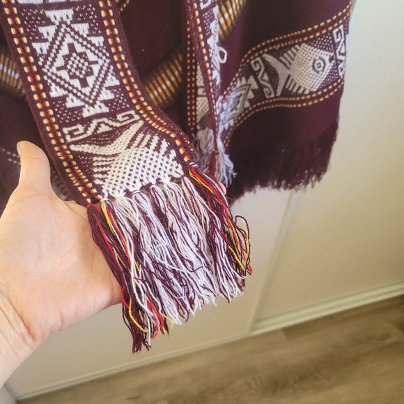 Vintage Pullover Poncho Southwest One Size Fits All - Picture 4 of 5